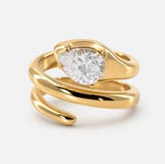 Meideya Spiral Pear-Cut Ring