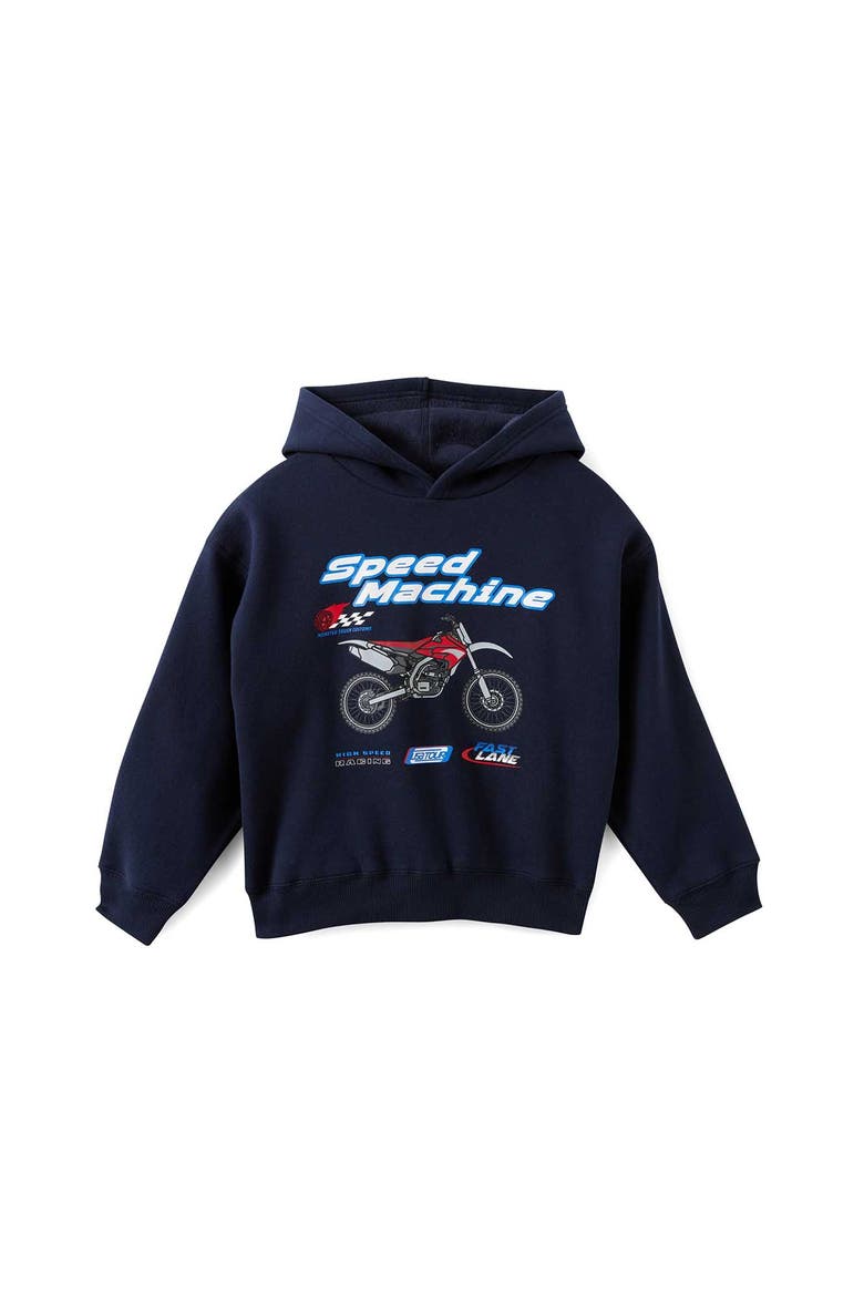 Kid's Sammy Box Fit Hoodie, Main, color, Squid Ink Speed Machine