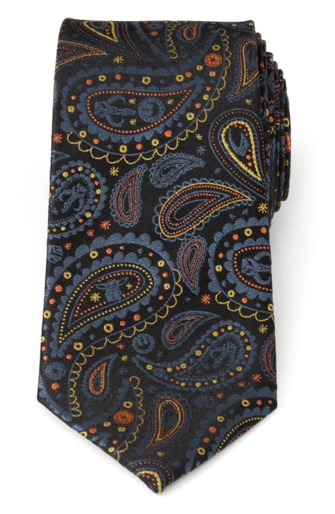 Star Wars™ Mandalorian Black Paisley Silk Tie