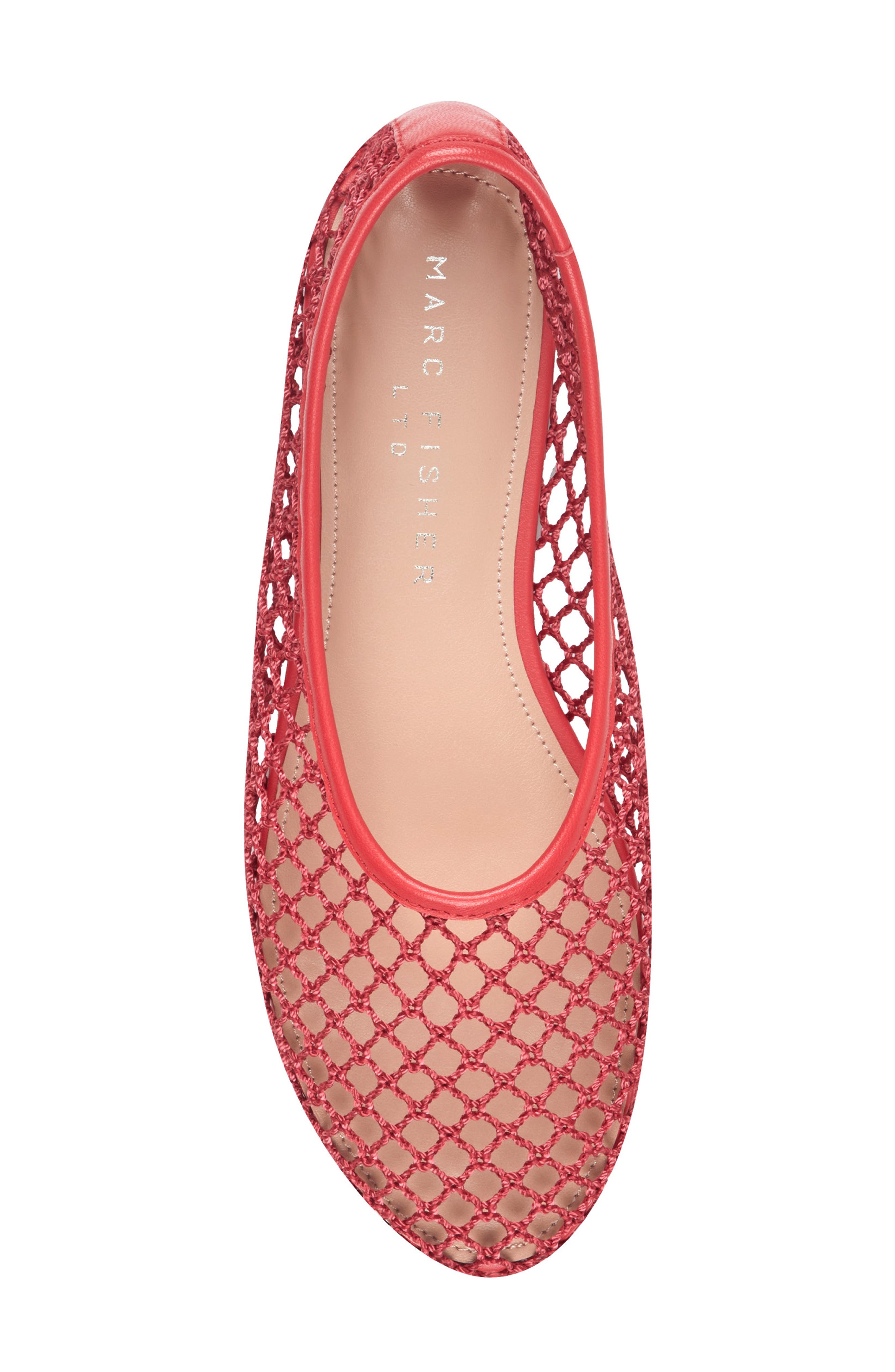 Jazlyn Pointed Toe Flat, Alternate, color, MEDIUM RED