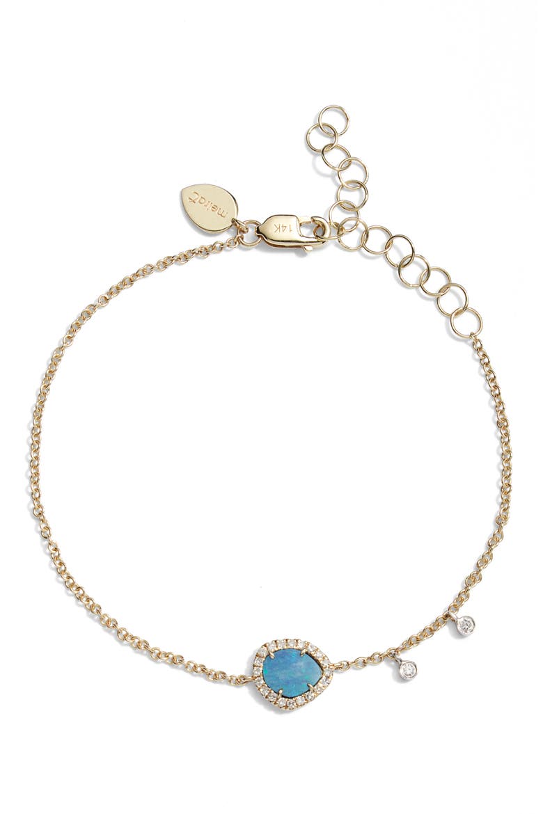 Opal & Diamond Bracelet, Main, color, BLUE