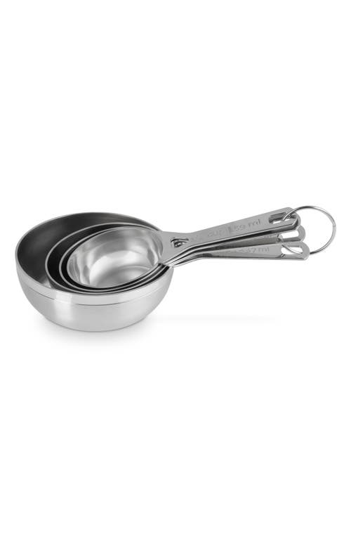 Le Creuset Stainless Steel Four-piece Measuring Cups Set In Silver