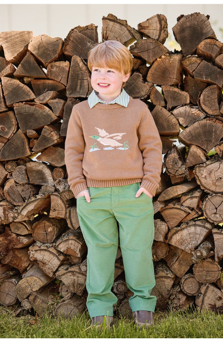 Little English Kids' Striped Long Sleeve Polo, Alternate, color, Watercress Stripe