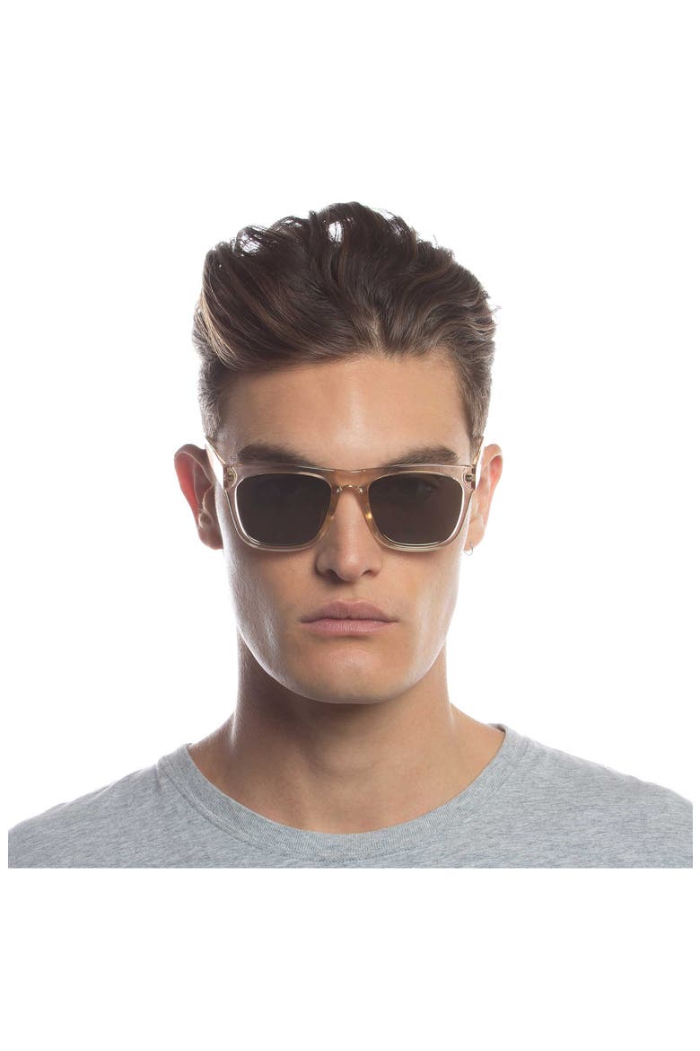Impala 55mm Rectangle Sunglasses, Alternate, color, SAND / GREEN MONO