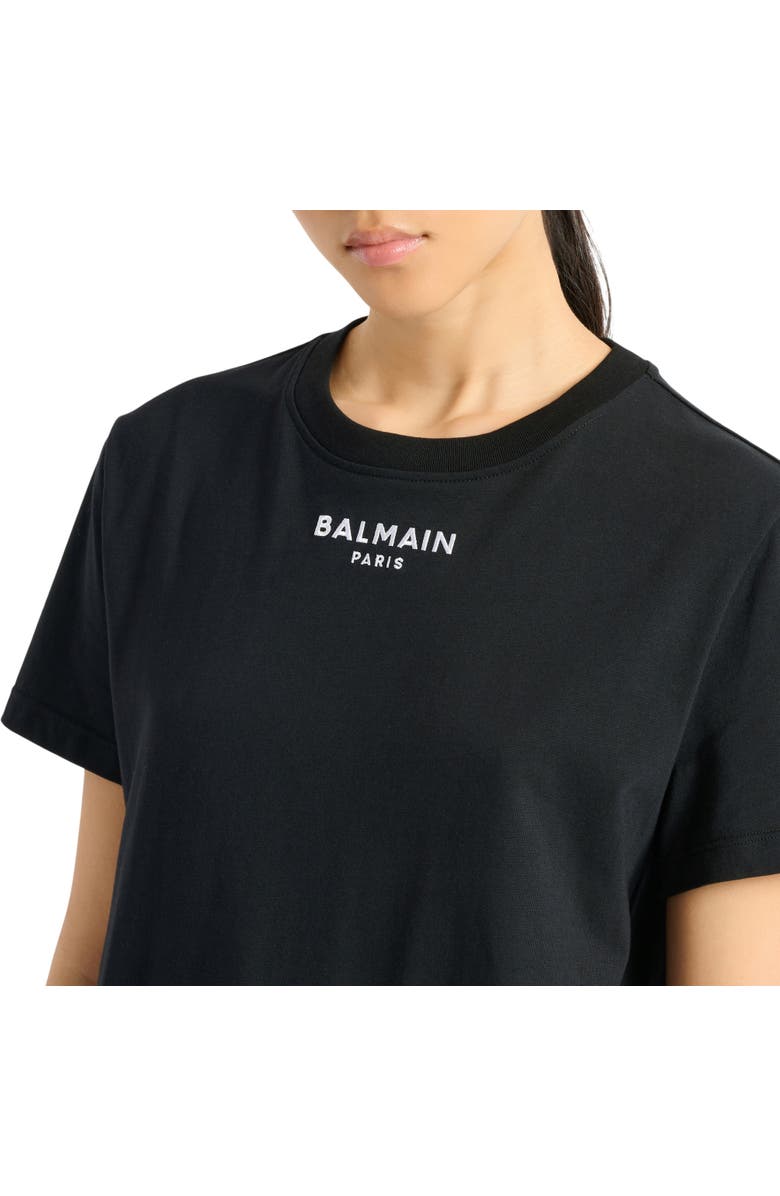 Balmain Embroidered Balmain Paris T-shirt, Alternate, color, Black