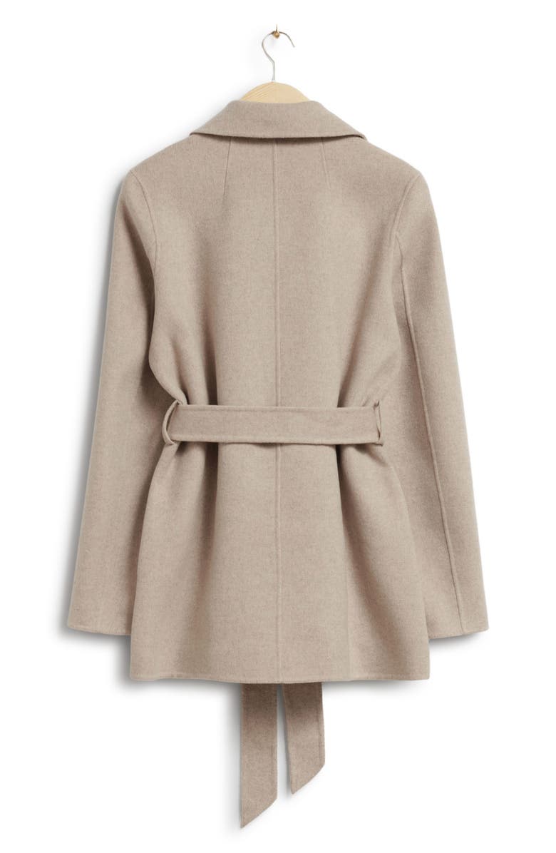 & Other Stories Belted Wool Blend Coat, Alternate, color, Mole