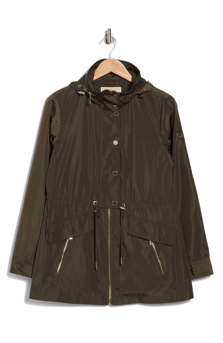 Michael Kors Hooded Anorak Rain Jacket, Alternate, color, Ivy