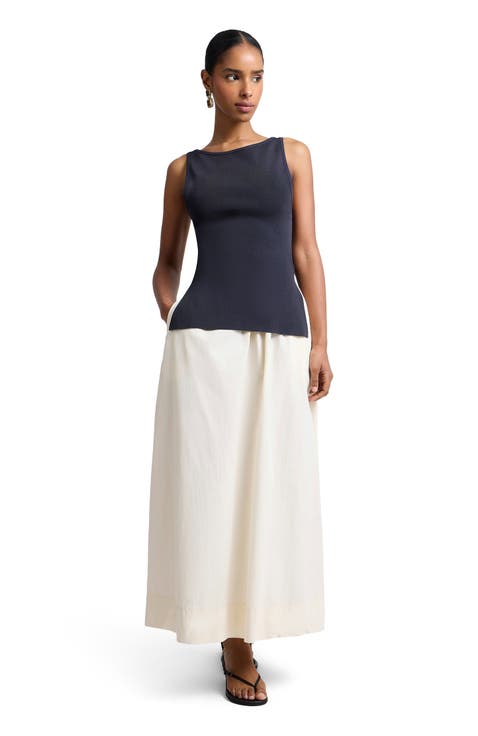 Boatneck Mix Media Dress