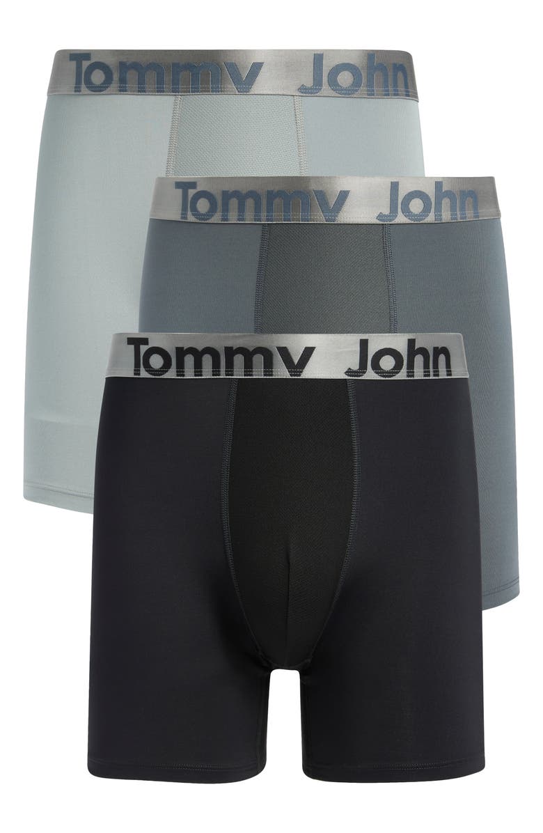 Tommy John Essential 3-Pack 360 Sport Boxer Briefs, Main, color, Black/ Turbulence/ Monument