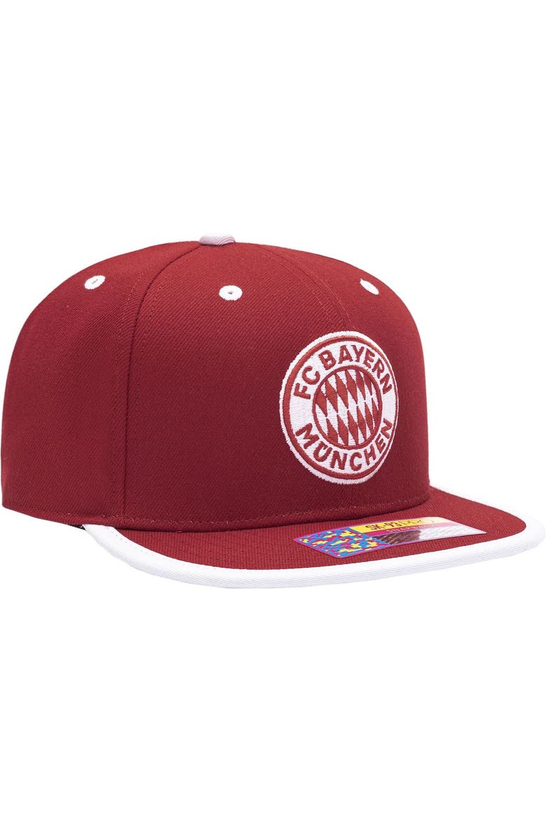 Men's Red Bayern Munich Tape Snapback Hat, Alternate, color, Red