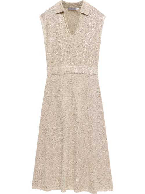 MINT VELVET MINT VELVET NEUTRAL SEQUIN MIDI DRESS