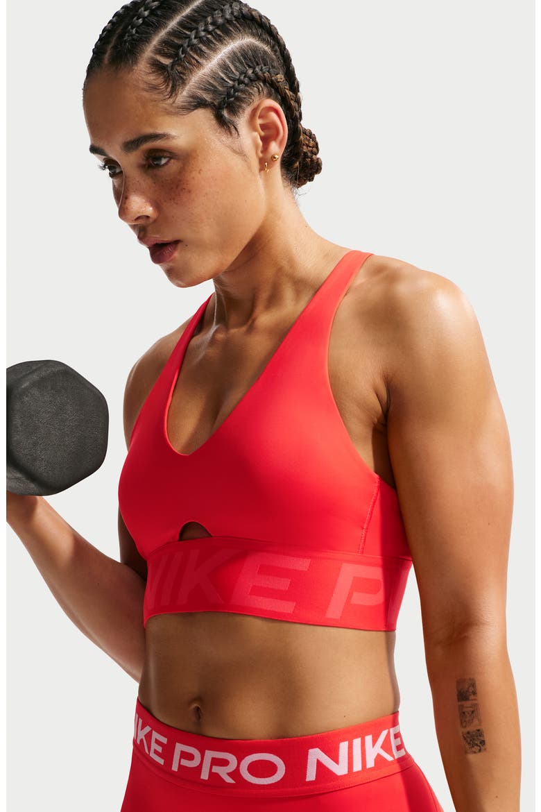 Dri-FIT Cutout Racerback Sports Bra, Alternate, color, LIGHT CRIMSON/ EMBER GLOW