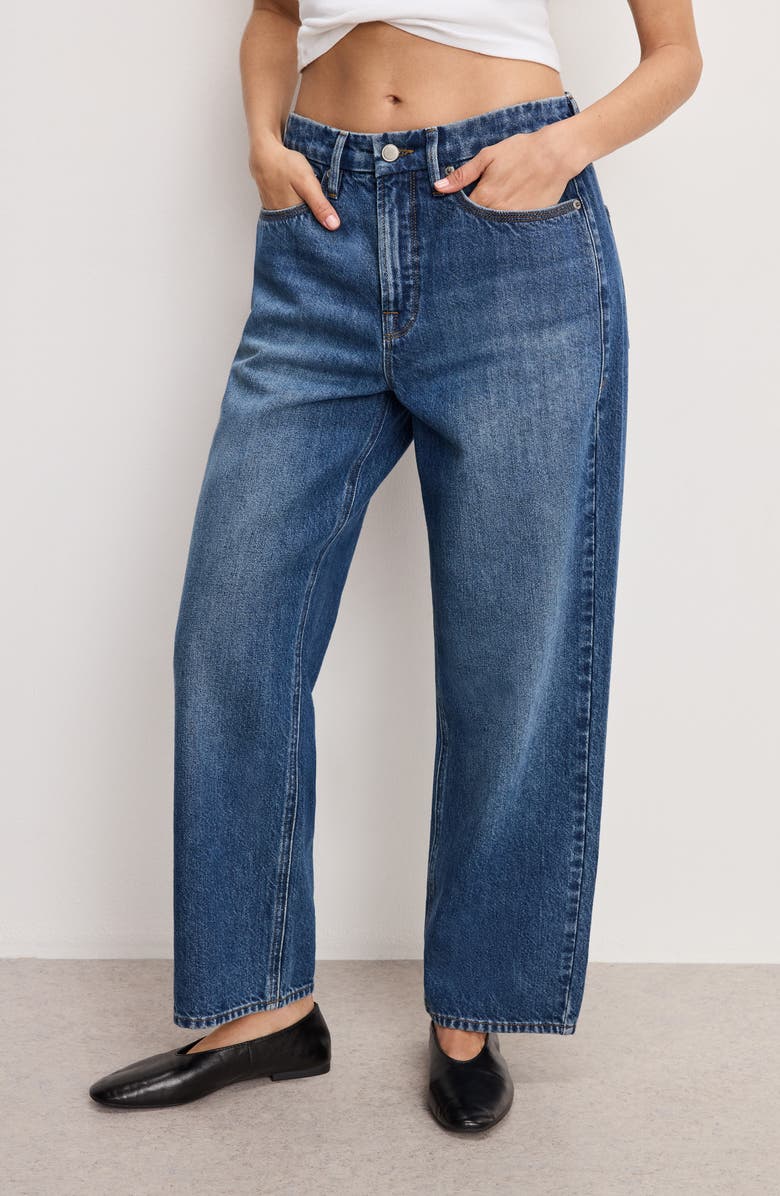 Good American Good '90s Crop Relaxed Jeans, Alternate, color, Indigo963