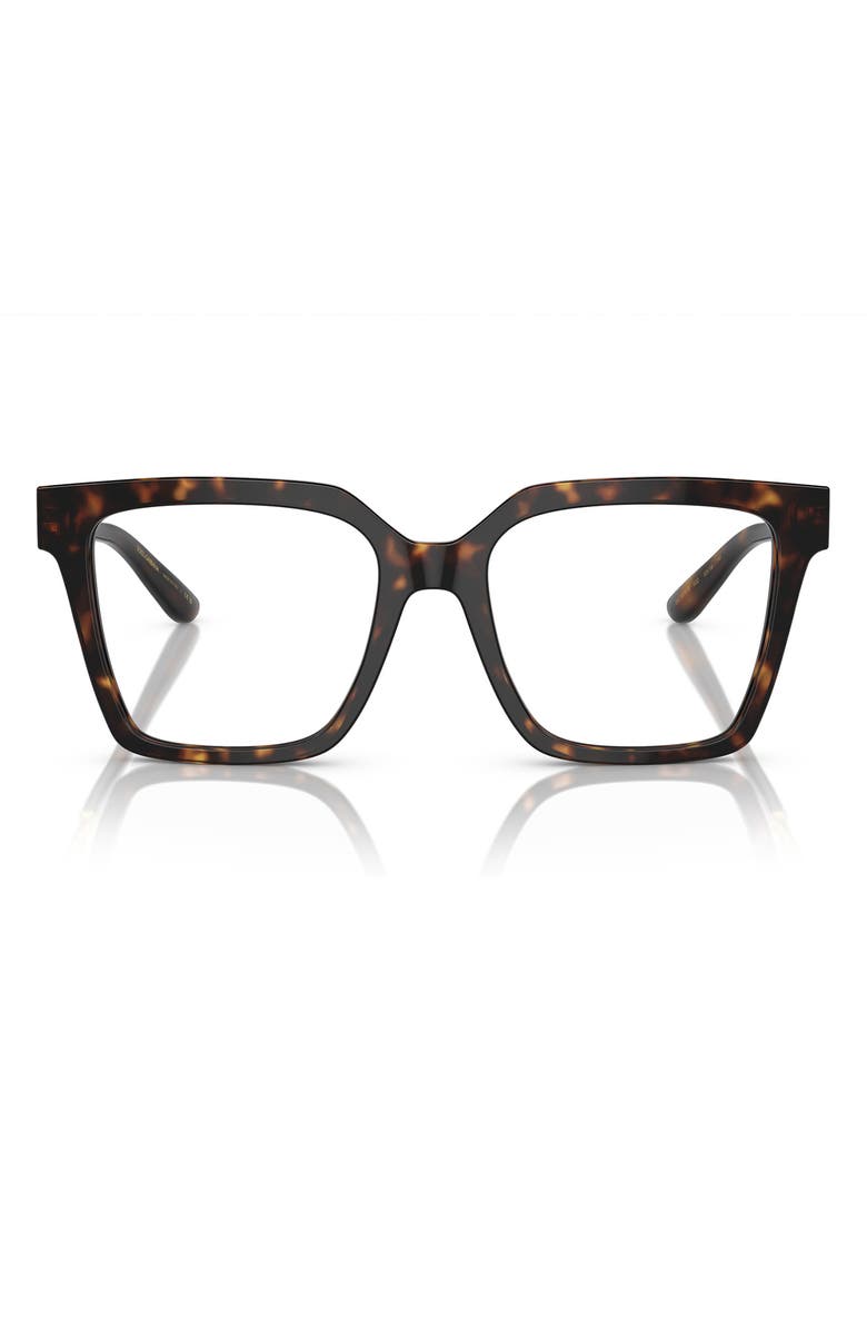 Dolce&Gabbana 53mm Square Optical Glasses, Main, color, Havana / Demo Lens