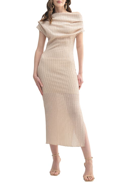 Asymmetric Off the Shoulder Knit Body-Con Dress