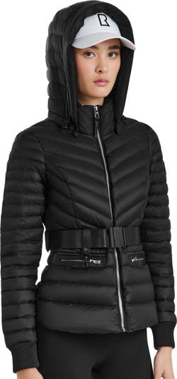 SCARLETT WOMEN'S QUILTED LIGHT DOWN JACKET WITH REMOVABLE BELT