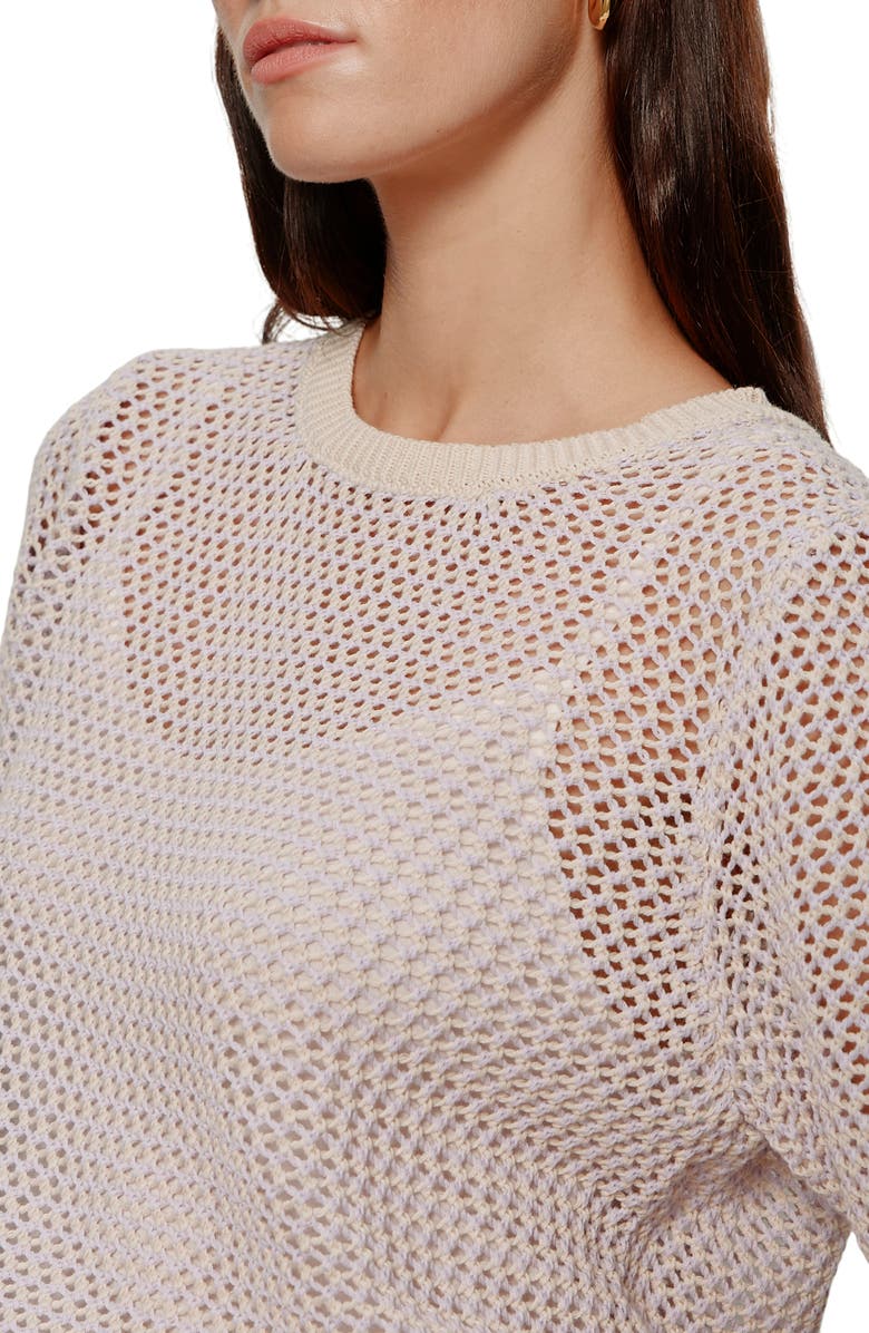 Sanctuary Open Stitch Short Sleeve Sweater, Alternate, color, Petal Purple