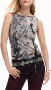 Desigual Lace-Up Side Sleeveless Top