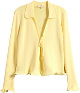 WAYF Isla Ruffle Tie Front Cardigan