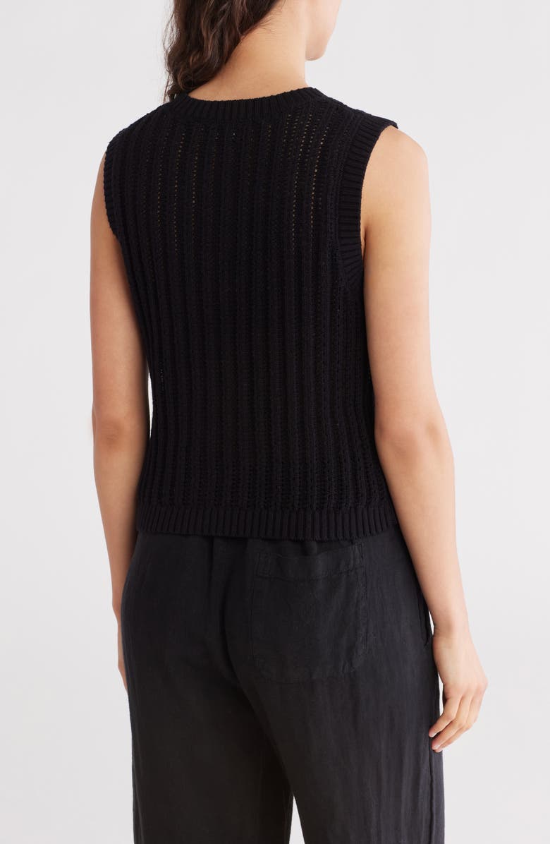 Blu Pepper Cotton Sweater Vest, Alternate, color, Black
