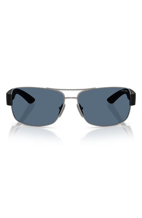 Prada Linea Rossa 65mm Shield Sunglasses In Gray