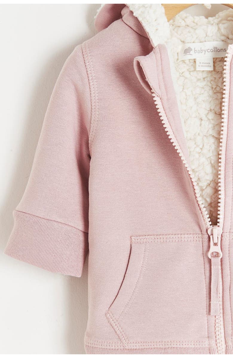 Babycottons Daisy Fleece & Teddy Fleece Hoodie, Alternate, color, 