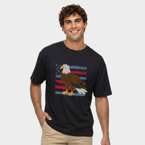 Bald Eagle Patriotic Flag Garment Dyed T-Shirt