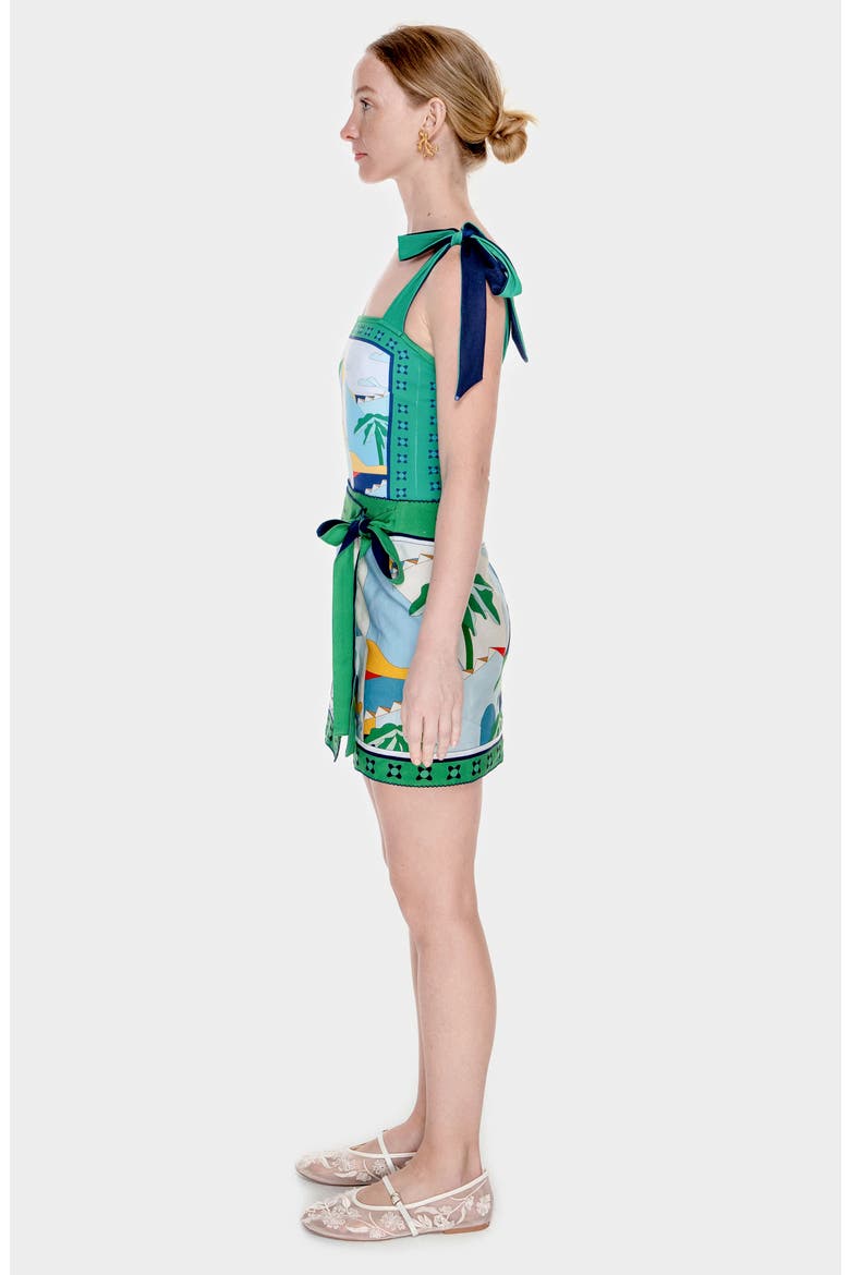 Swim Cover Up Skirt-Green Wonderland, Alternate, color, Green