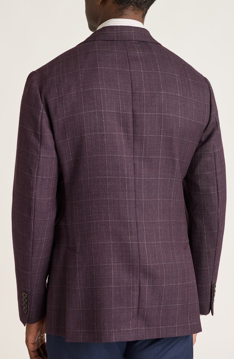 Bonobos Unconstructed Wool Suit Jacket, Alternate, color, Plum Windowpane