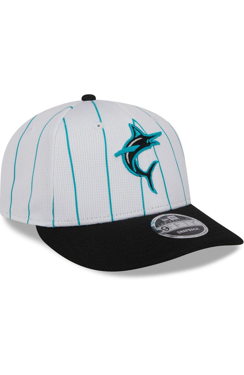 New Era Men's New Era  White Miami Marlins 2024 Batting Practice Low Profile 9FIFTY Snapback Hat, Alternate, color, 