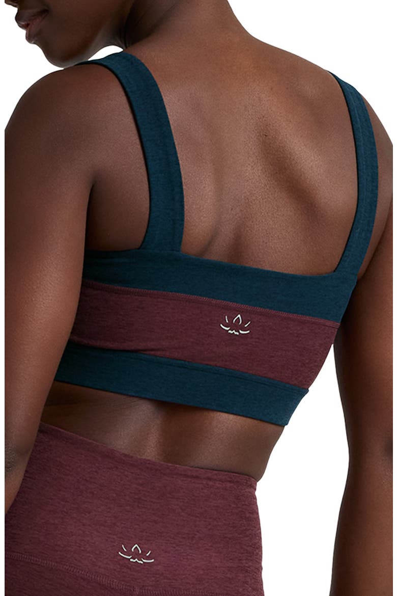 Colorblock Sports Bra, Alternate, color, MIDNIGHT BURGUNDY/NO