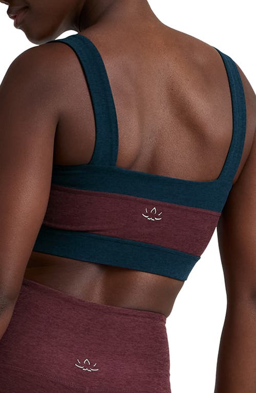 Beyond Yoga Spacedye Horizon Colorblocked Sports Bra In Burgundy