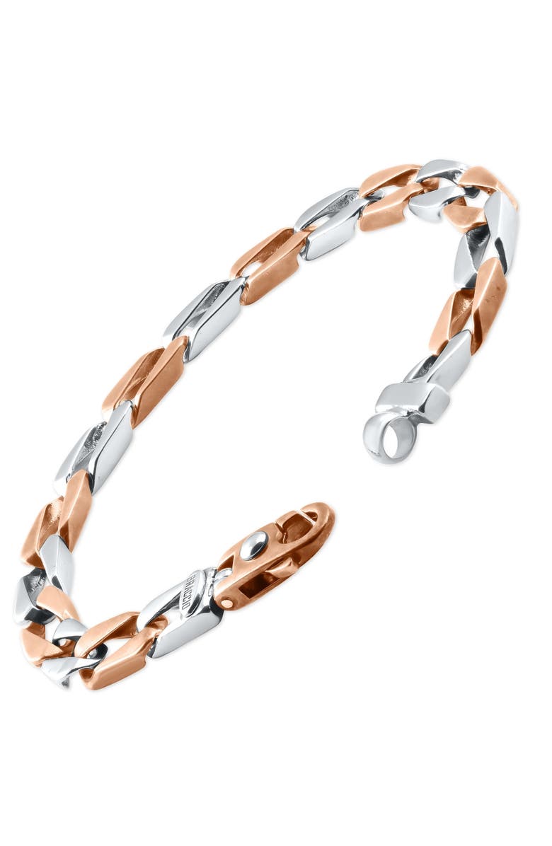 Bliss Diamond Men's Designed14k Gold (38gram) or Platinum (67gram) 7mm Link Bracelet 8.5", Alternate, color,