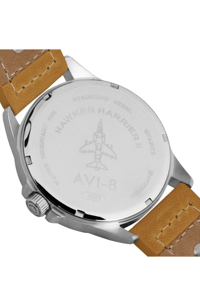 AVI-8 'Hawker Harrier II' Leather Strap Watch, 45mm, Alternate, color,