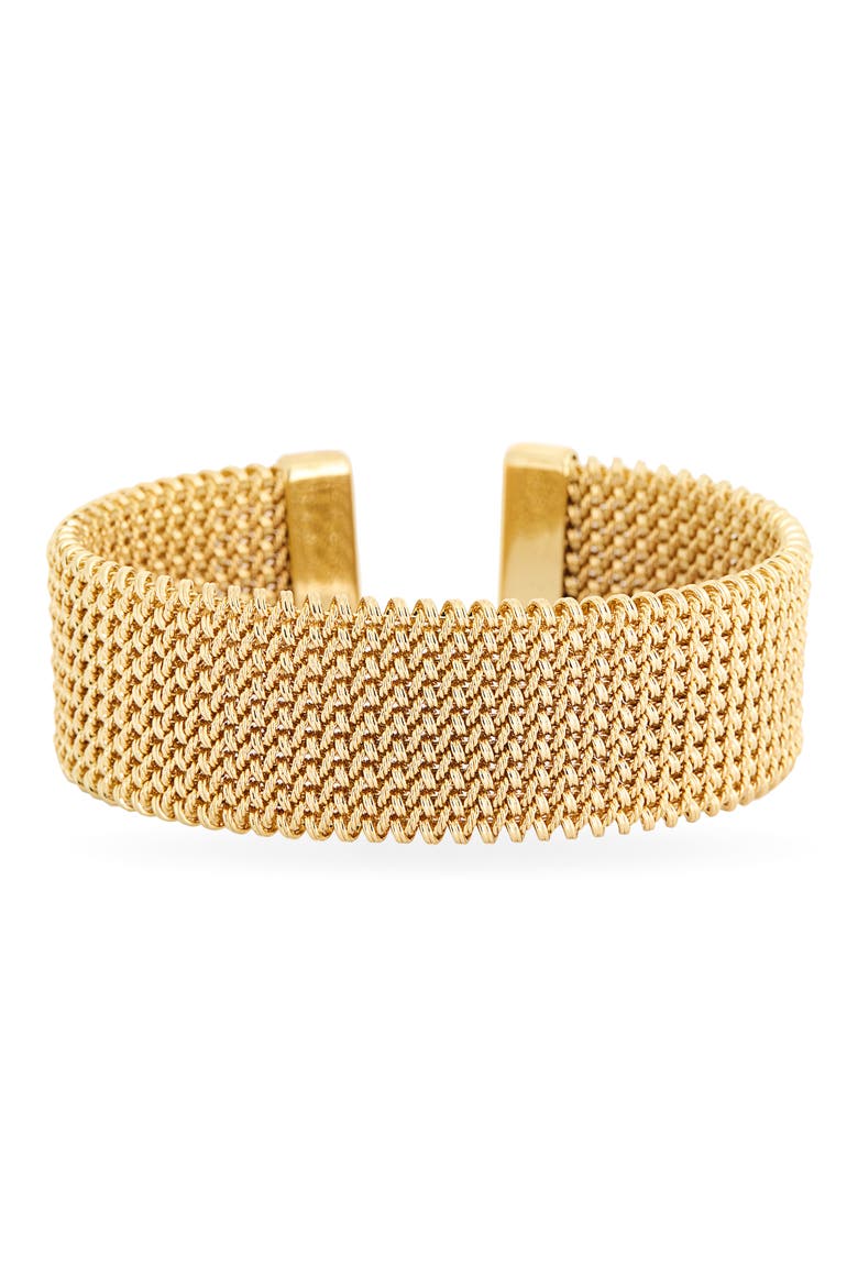 Mesh Cuff Bracelet, Main, color, GOLD