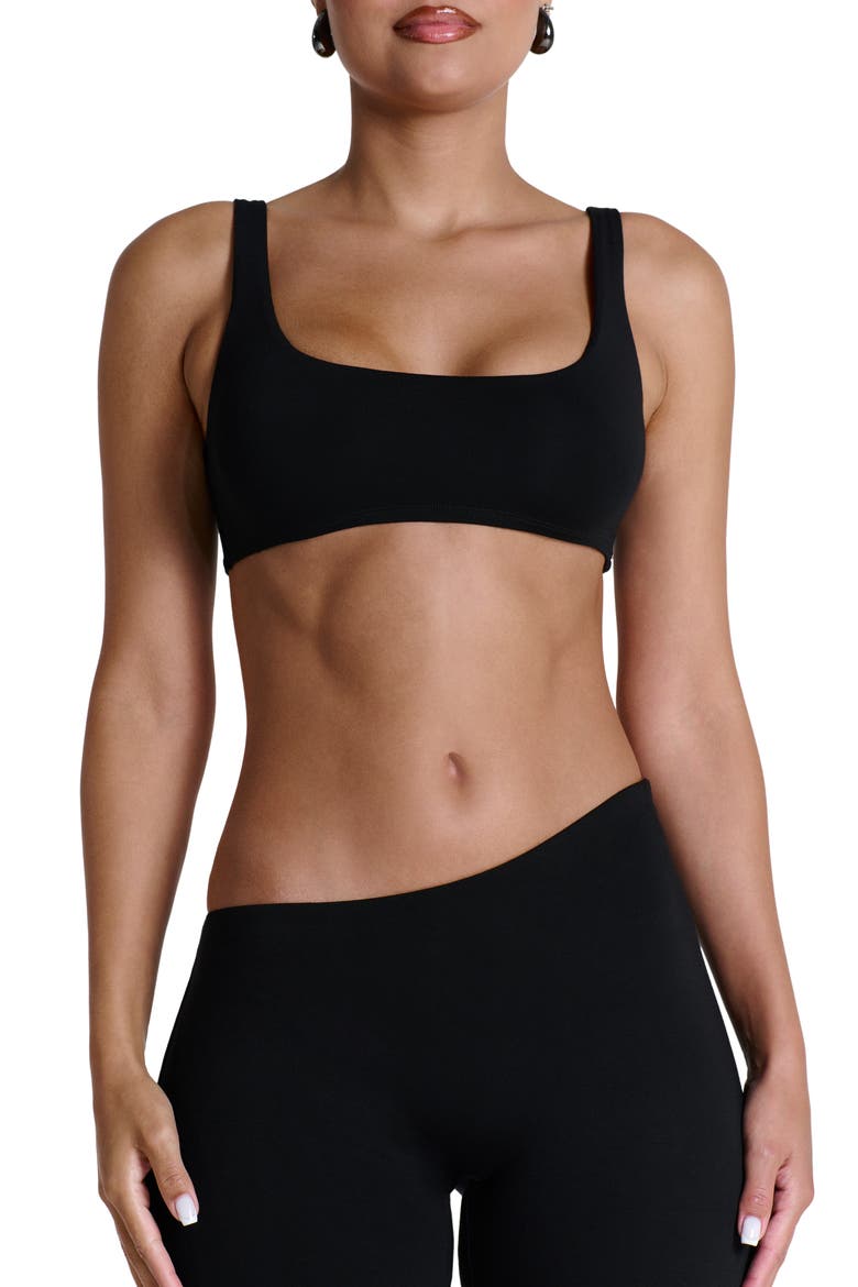 Smooth Crop Top, Main, color, BLACK