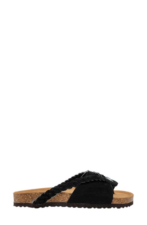 Gaahuu Braided Slide Sandal In Black