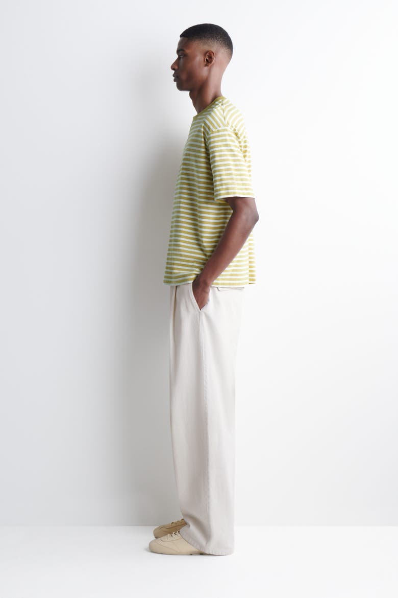 Relaxed Lightweight Cotton T-shirt, Alternate, color, YELLOW / WHITE / STRIPED
