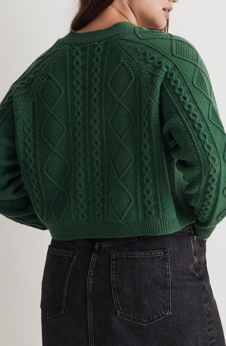 Madewell Cable Crop Cardigan, Alternate, color,