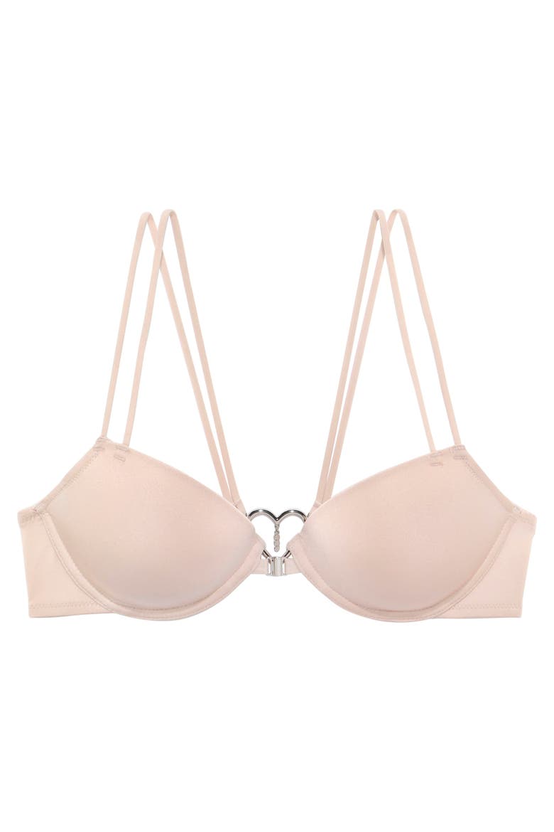 Strappy Heart Push Up Bra, Alternate, color, Rose