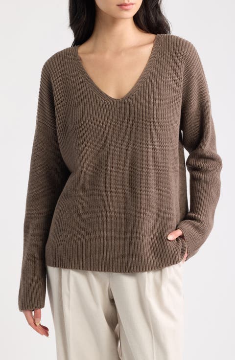 V-Neck Organic Cotton & Tencel Lyocell Sweater