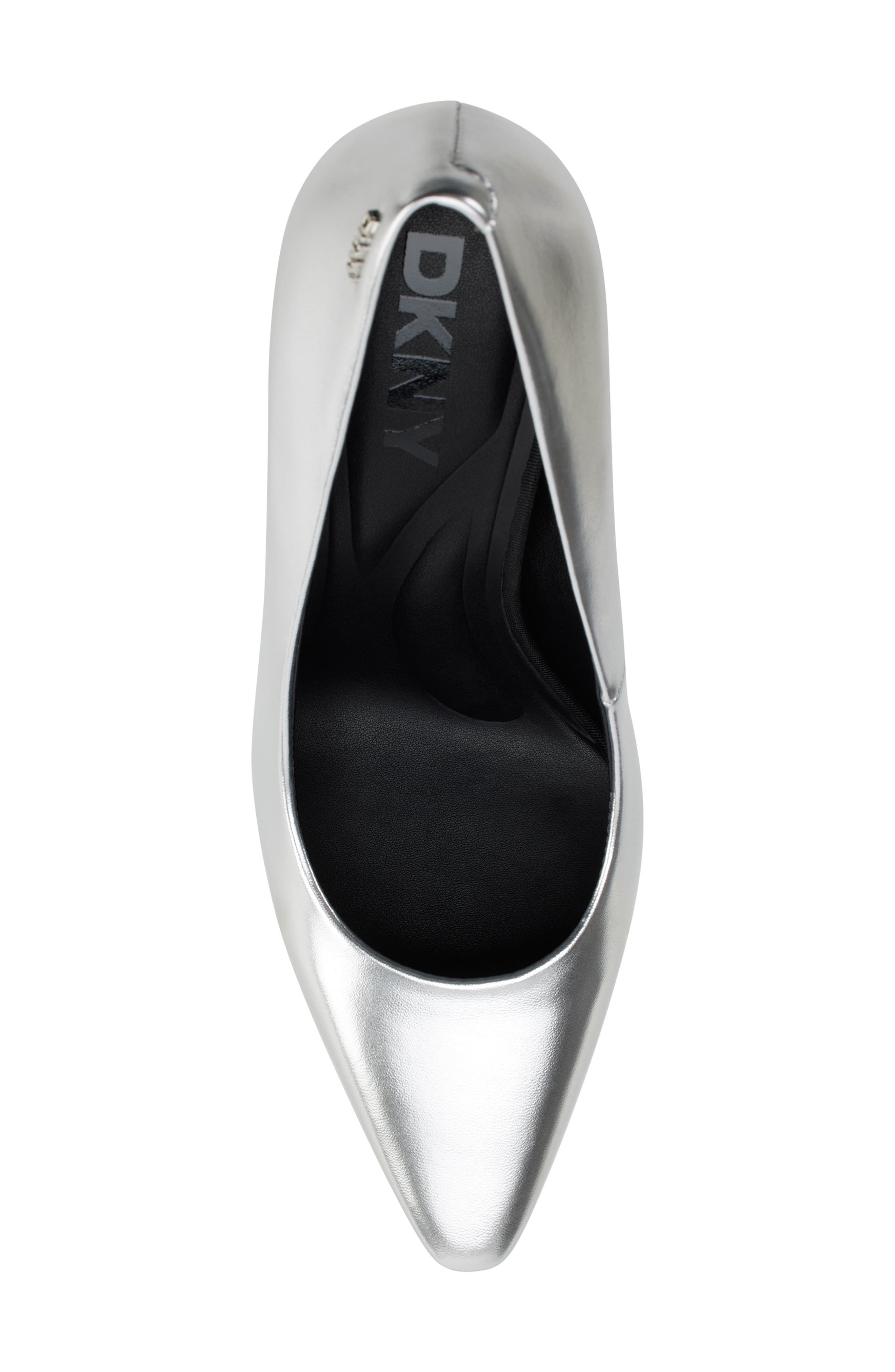 DKNY Chrystie Pointed Toe Pump, Alternate, color, Silver