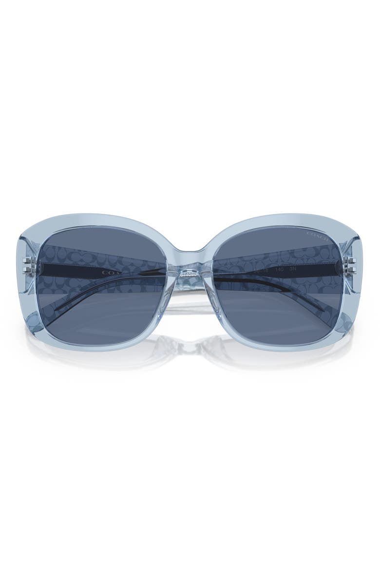 COACH 56mm Butterfly Sunglasses, Alternate, color, Blue Solid