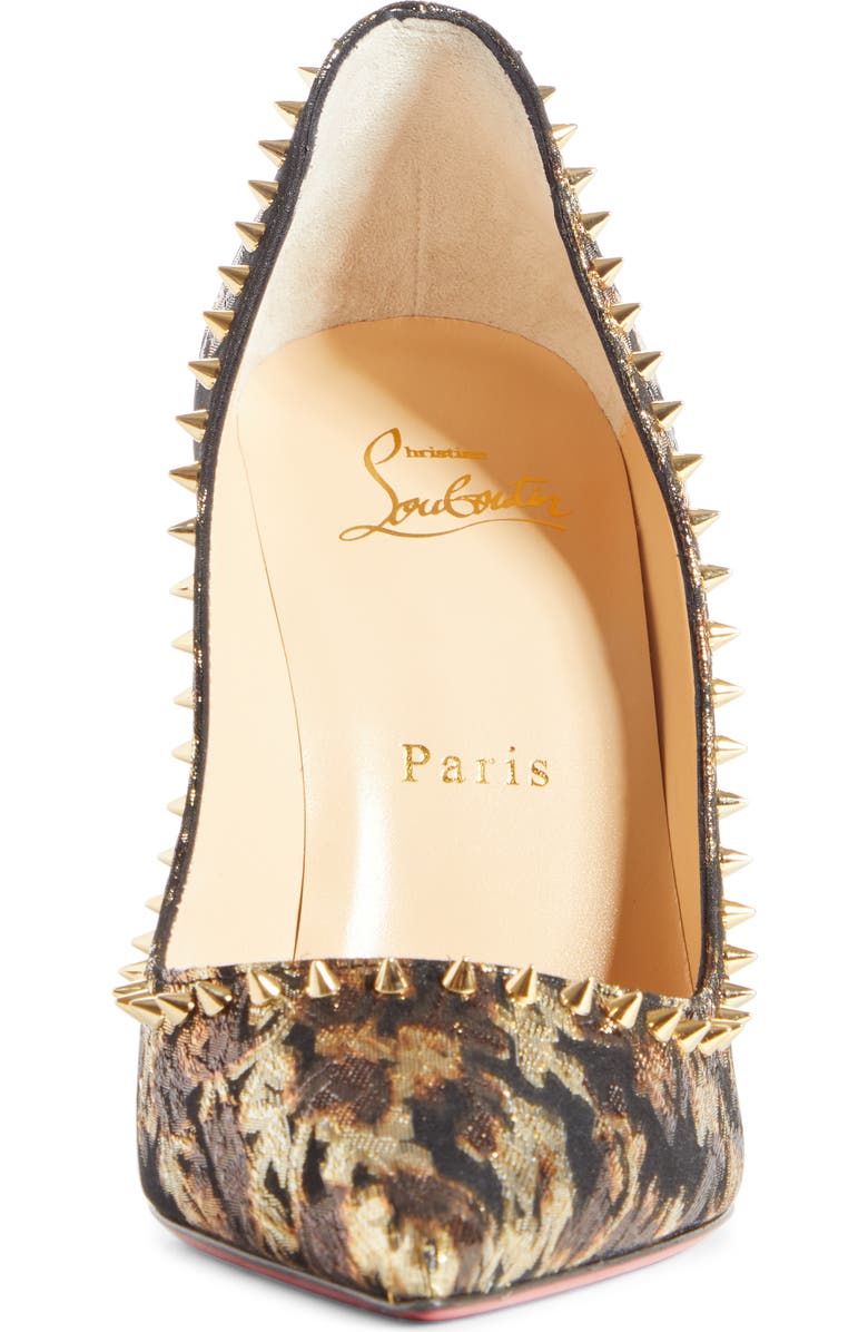 Christian Louboutin Anjalina Spike Metallic Pointed Toe Pump, Alternate, color,