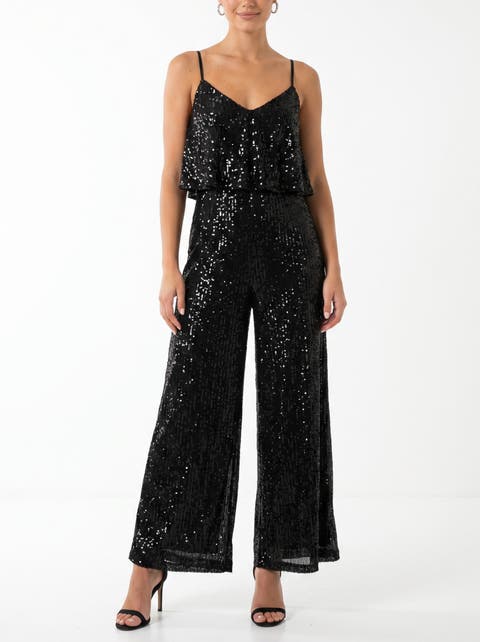 Sequin Tara Ruffle Jumpsuit