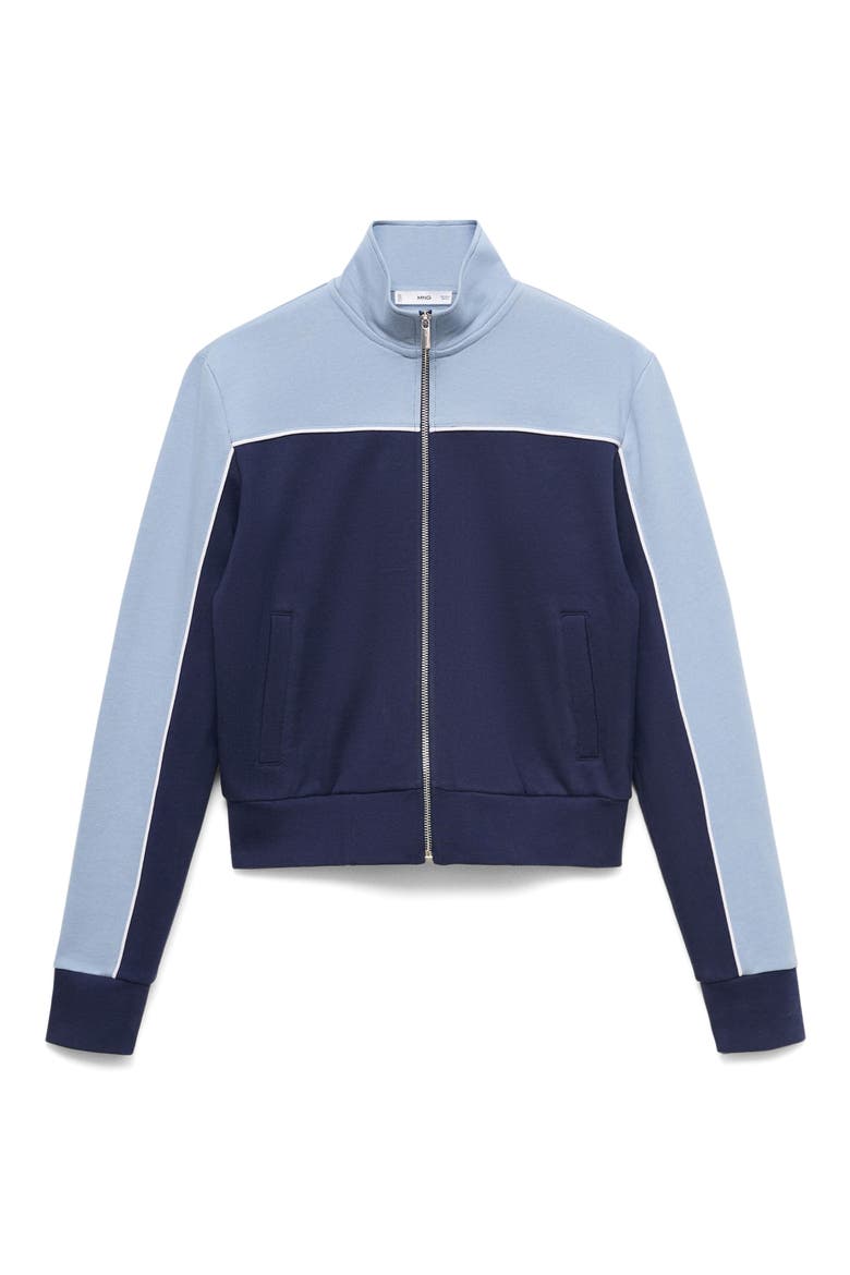 Two-Tone Zip Front Jacket, Alternate, color, BLUE