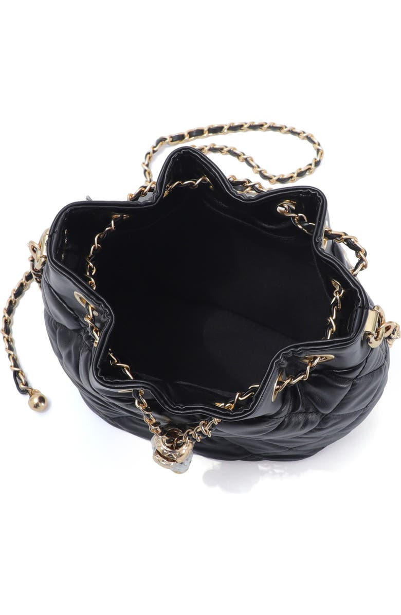 Adornia Cushion Quilt Drawstring Bucket Bag, Alternate, color, Black