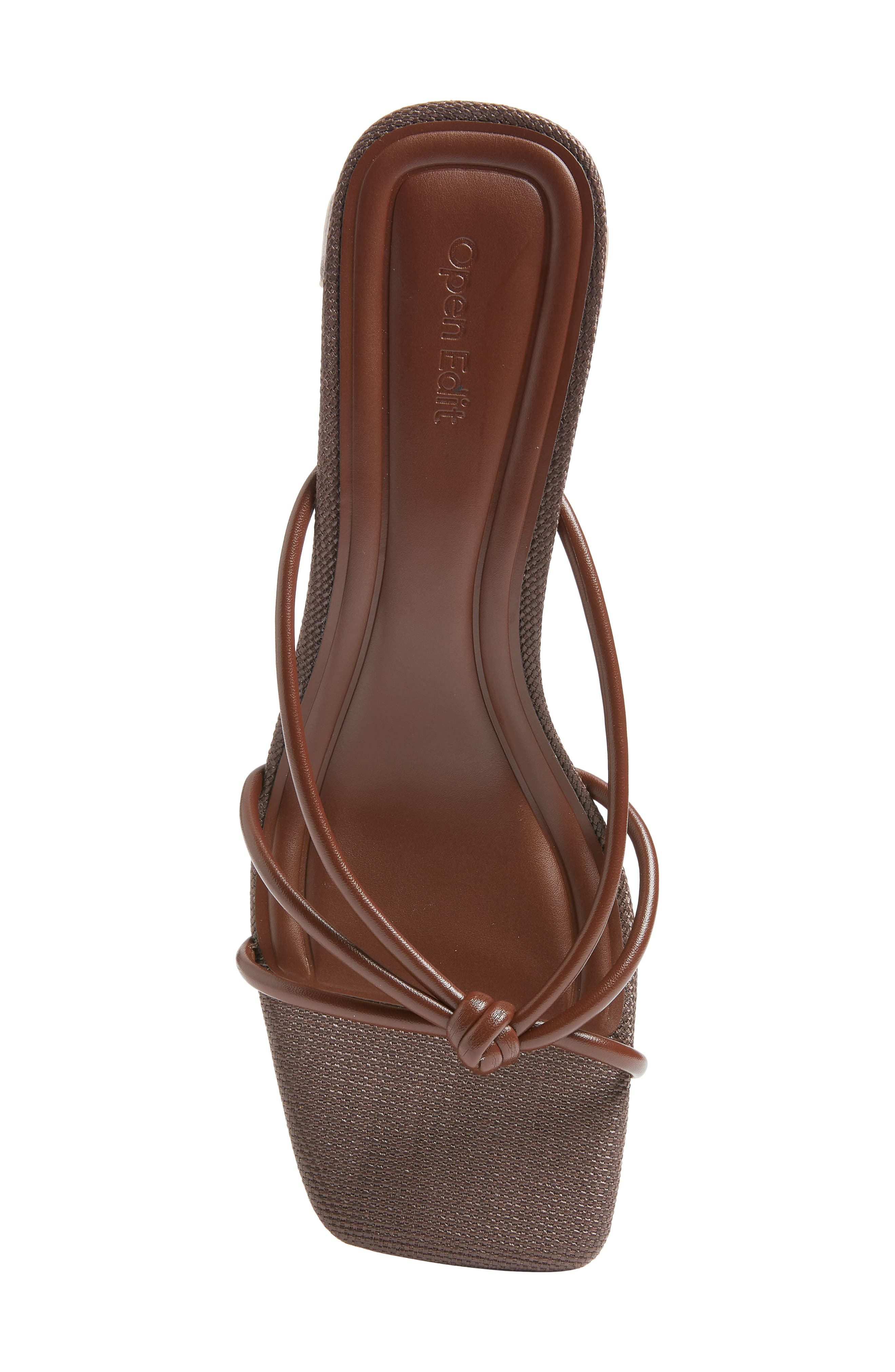 Open Edit Jamie Block Heel Sandal, Alternate, color, Brown Chocolate