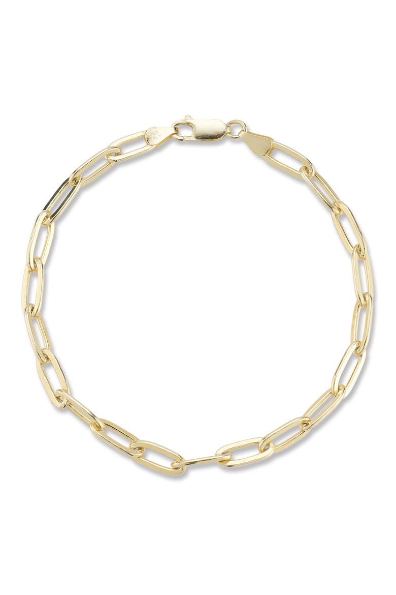 Men's Paperclip Bracelet, Main, color, GOLD