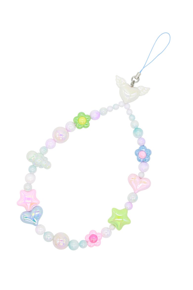 Multicolor Beaded Phone Strap, Main, color, Multi Colored